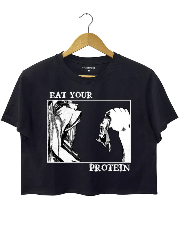 Attack On Titan Eat Your Protein Crop Top