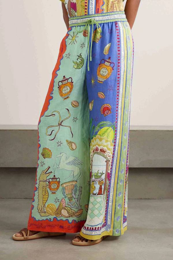 Unique Summer Fantasy Print Wide-leg Pants
