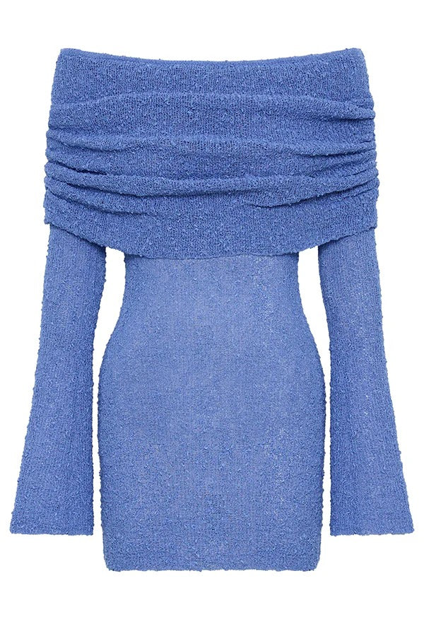 Modisches und sexy schulterfreies Langarm-Minikleid