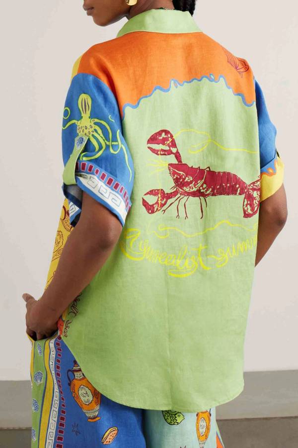 Unique Summer Fantasy Print Short-sleeved Loose Shirt