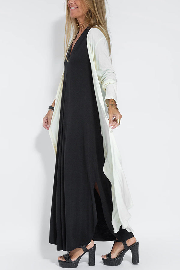 Shades of Happiness Knit Solid Color Slit Drape Cardigan