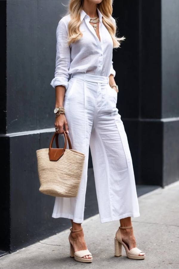 Pink Capri Pants and Loose Shirt Set