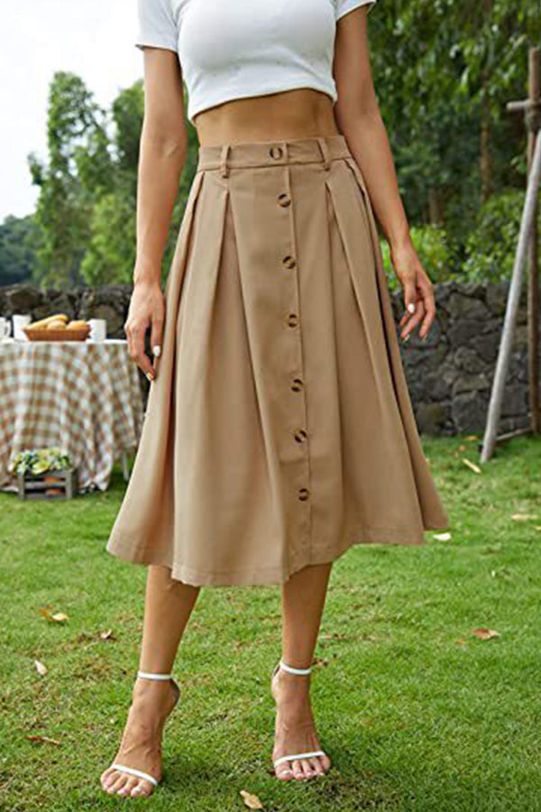 Lässiger Rock mit geformter Taille und Knopfleiste, Prinzessinnenkleid
