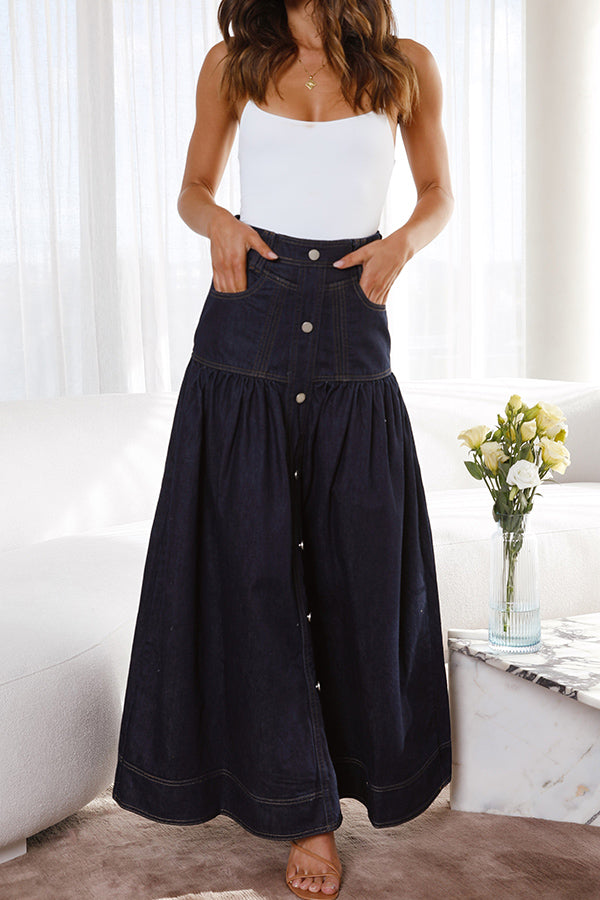 Penelope Blue Denim Midi Skirt