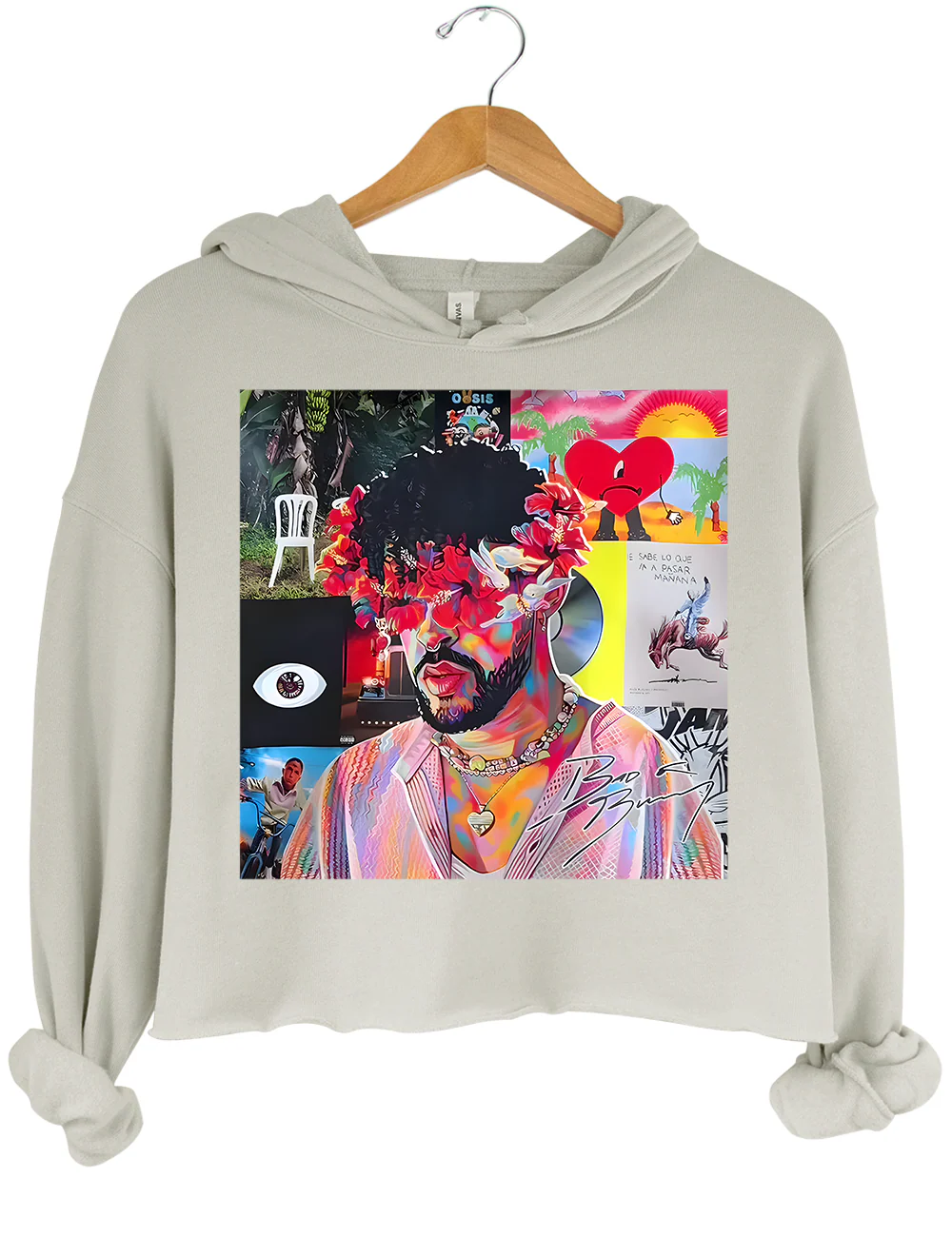 Bad Bunny Dtmf Colorful Crop Hoodie