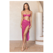 Sling Color Block Bikini Swimsuit and Sarong