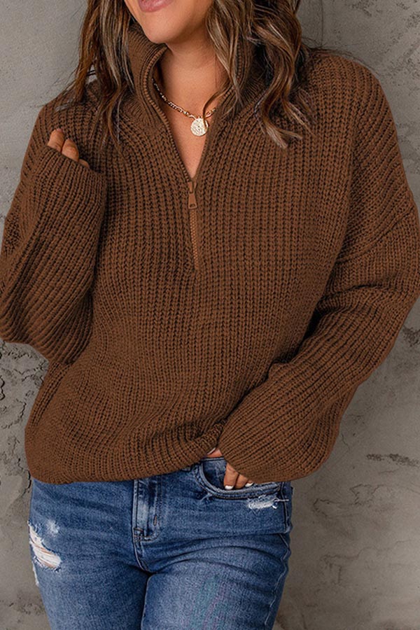 pull ample à col roulé de couleur unie