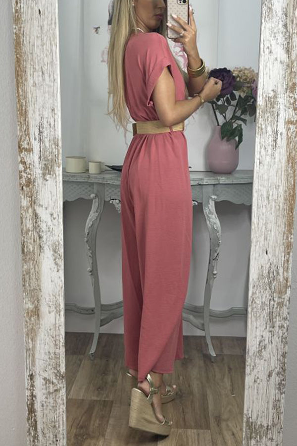 Mono Elvira's trendy solid wide-leg jumpsuit