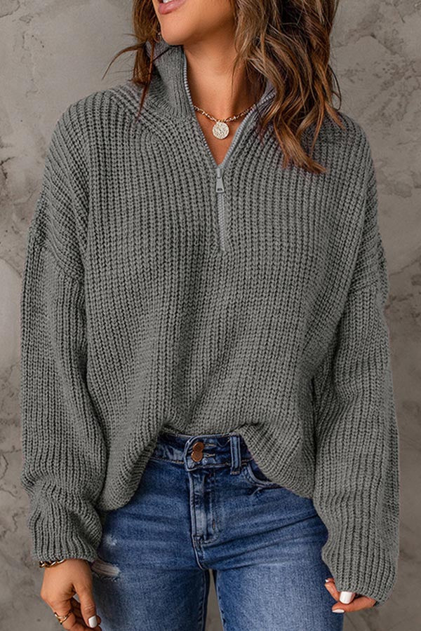 pull ample à col roulé de couleur unie