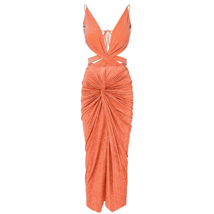 Maillot de bain une pièce et jupe plissés à texture brillante 