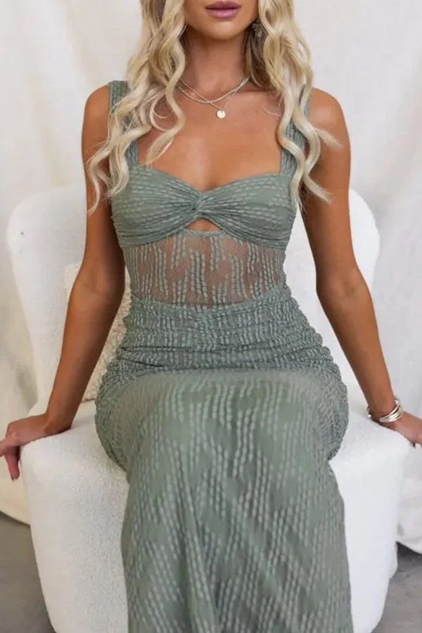 Robe longue froncée en maille Manifesting You 