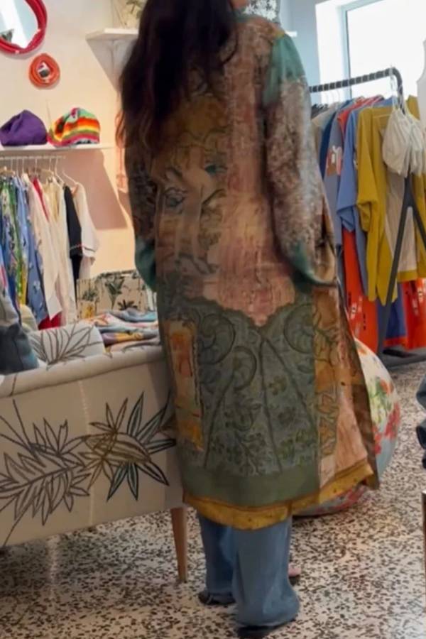 Cardigan imprimé recto-verso rétro tendance