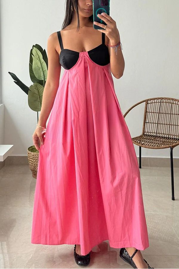 Sexy ärmelloses, rückenfreies Maxikleid mit Schnürung