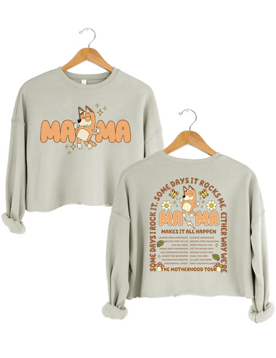 The Motherhood Tour Bluey Mama Crop Sweatshirt