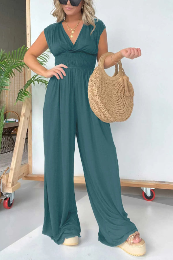2024 V-NECK WIDE LEG JUMPSUIT (BUY 2 FREE SHIPPING)