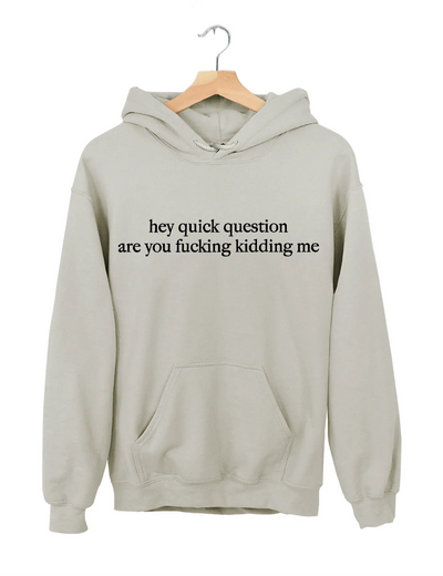 Hey Quick Question Are You Fucking Kidding Me Hoodie