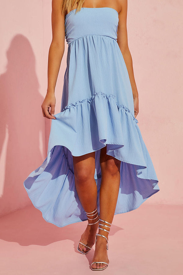 Jorga strapless midi dress blue