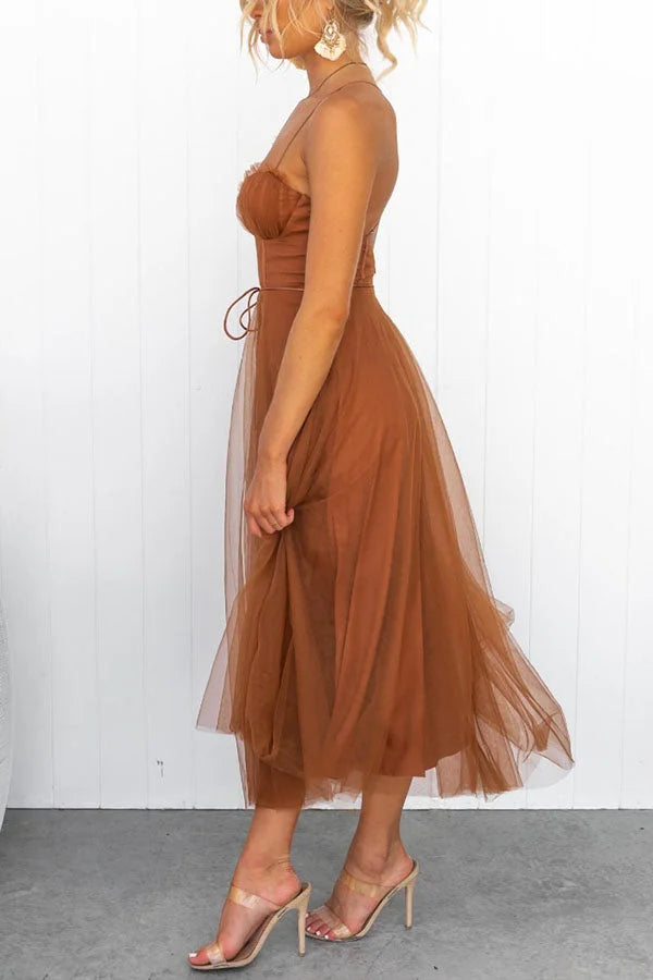Robe longue de soirée à bretelles en mousseline de soie de princesse moderne 