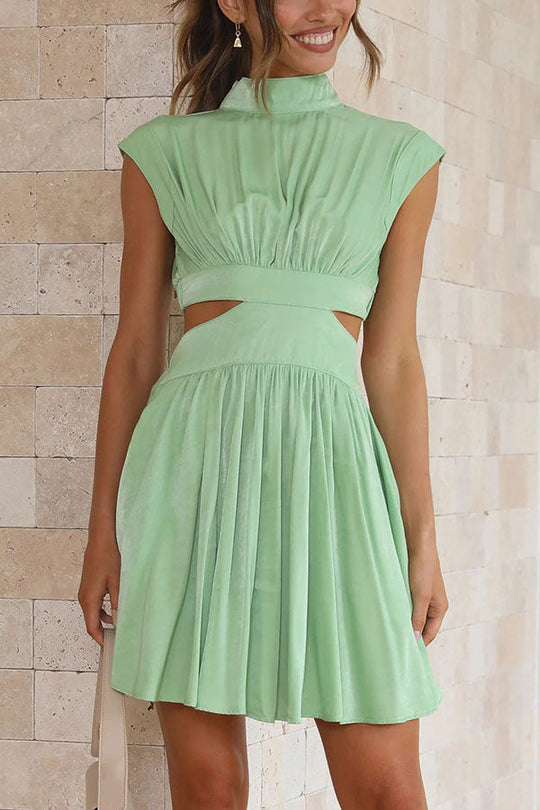 Robe mini de fête à découpes à la taille pour la meilleure partie de la journée 
