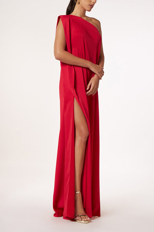 Timeless Charm One Shoulder A-line Elegant Maxi Dress