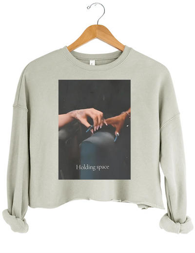 Holding Space Ariana Cynthia Finger Hold Defying Gravity Crop Sweatshirt