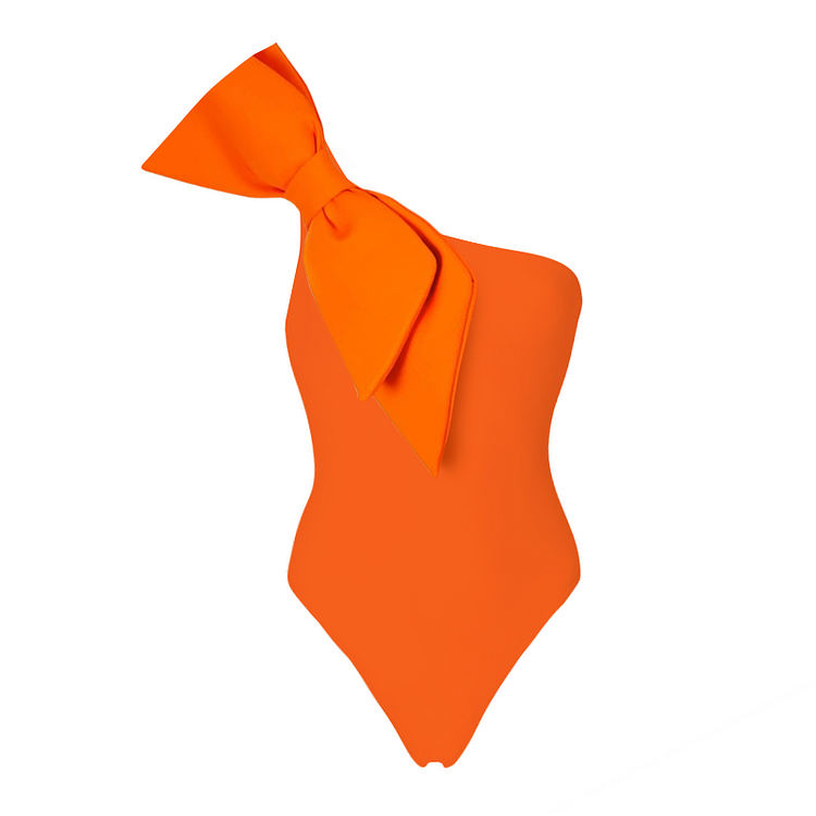 Maillot de bain une pièce et jupe à décor de nœud papillon 