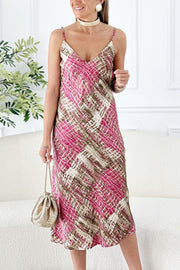 Goya snakeskin strap deep v-neck dress