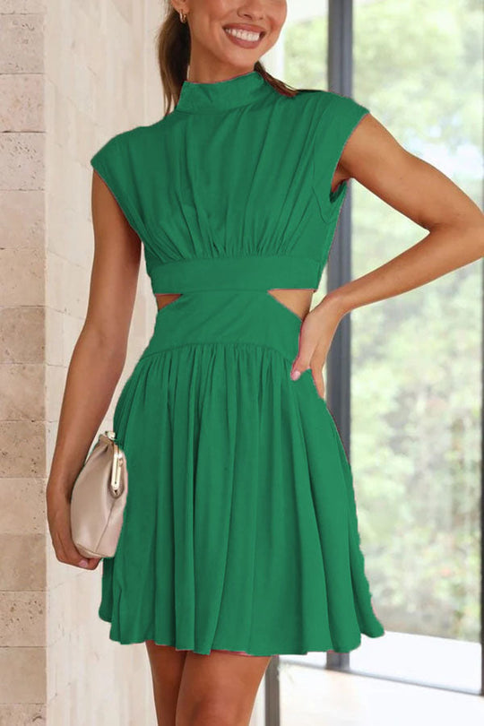 Robe mini de fête à découpes à la taille pour la meilleure partie de la journée 