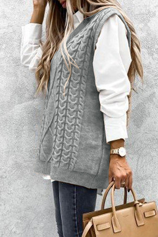 Oversized Vest Knit Sweaters Tank Pullover Fall Outfit