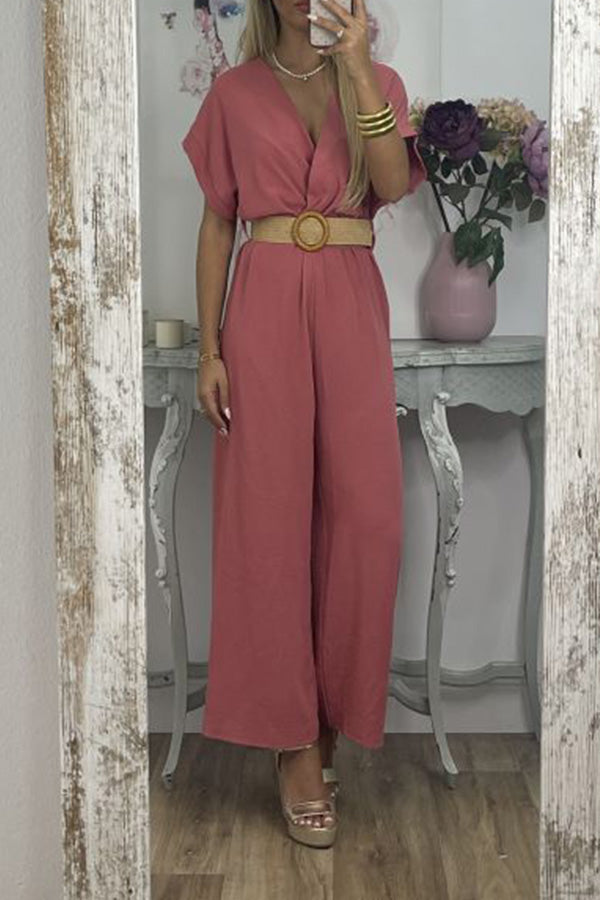 Mono Elvira's trendy solid wide-leg jumpsuit