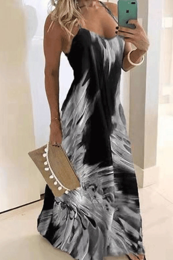 Summer Flame Print Camisole Dress