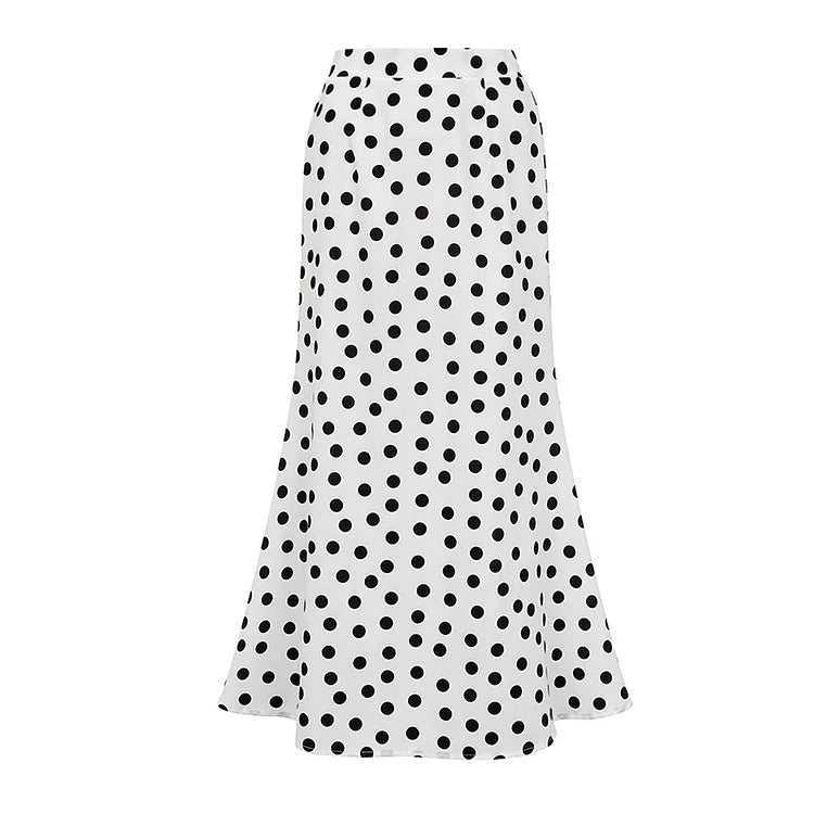 Maillot de bain une pièce à volants et imprimé pois, asymétrique, découpé et jupe 