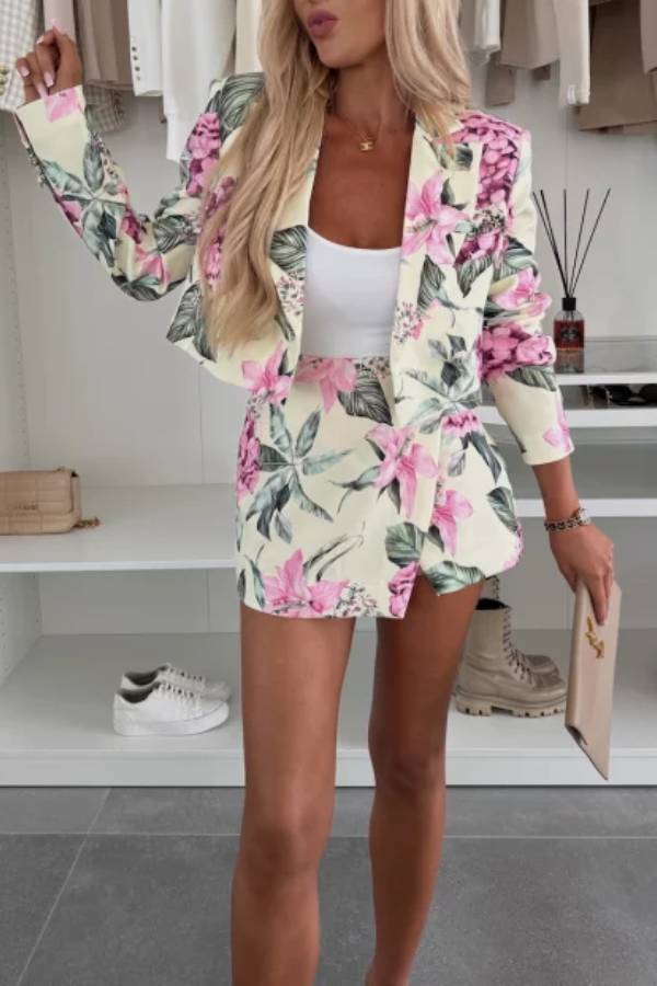 Picture Perfect Botanical Floral Print Wrap Mini Skort