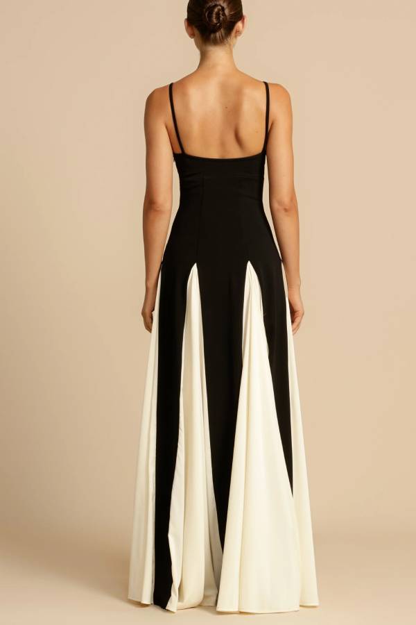 Timeless Elegance Panelled Tulle A-line Slip Maxi Dress