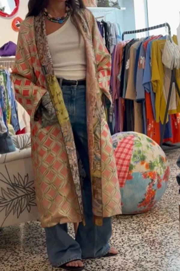 Cardigan imprimé recto-verso rétro tendance
