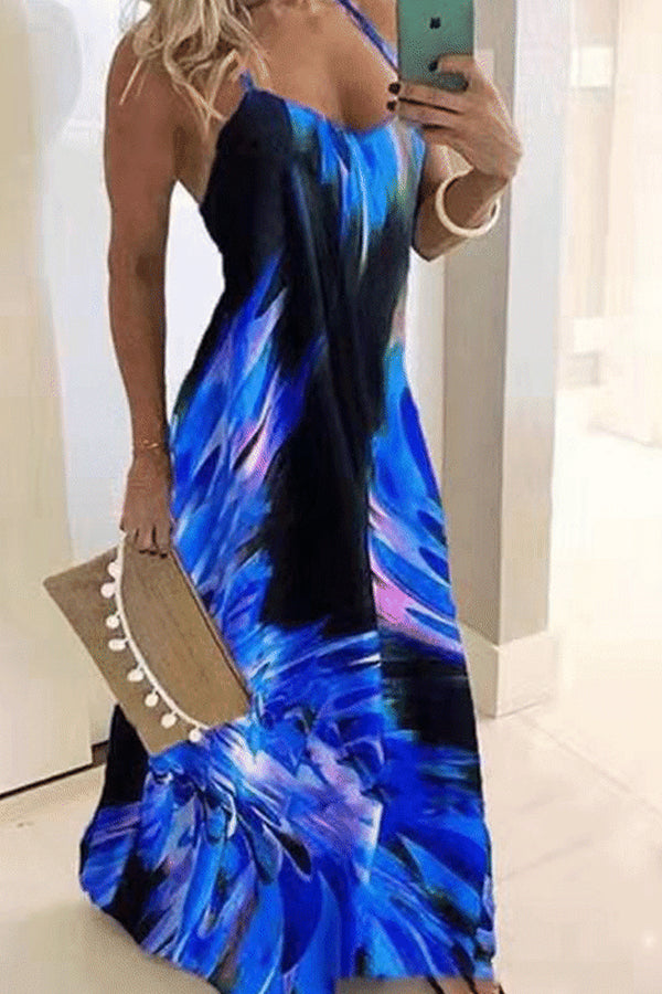 Summer Flame Print Camisole Dress