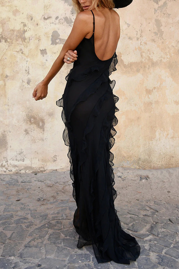 robe sexy à bretelles sans manches 