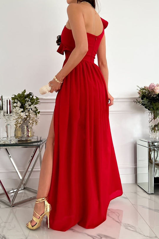 Robe longue de soirée asymétrique à volants Darling Muse 