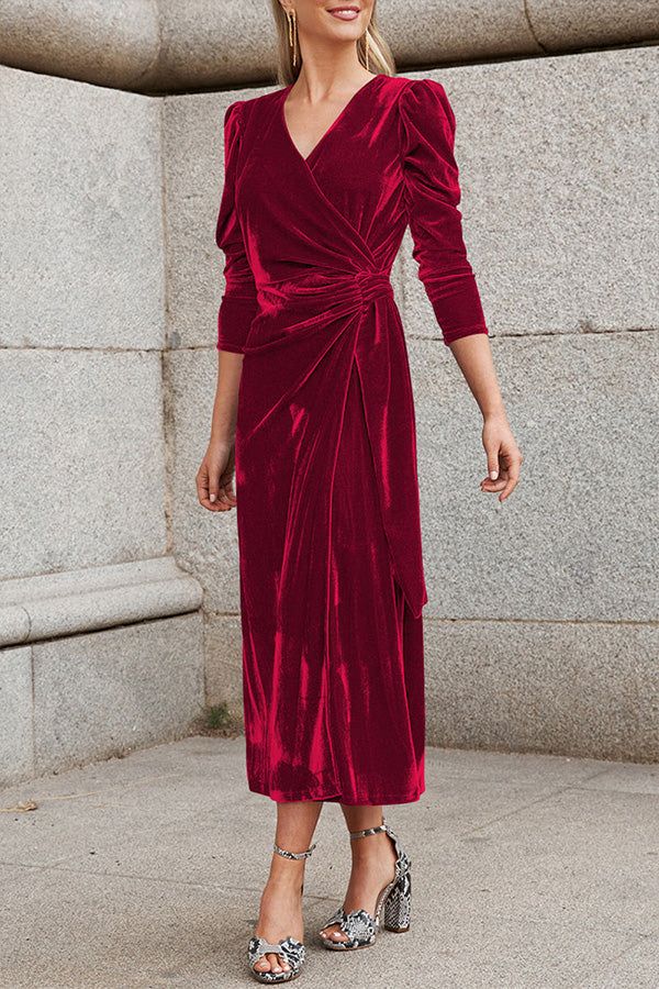 Celebrities Elegant Solid Strap Design V Neck Princess Dresses