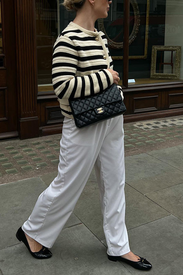 Gestreifte Strickjacke im kleinen Duftstil