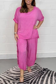 Floaty 2 Piece Sleeved Trouser Set