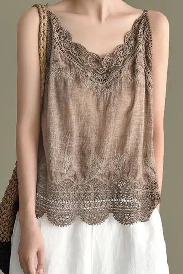 Lace hollow lace camisole with bottoming shirt top