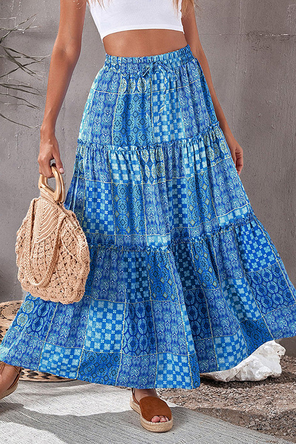 bohemian beach dress resort skirt