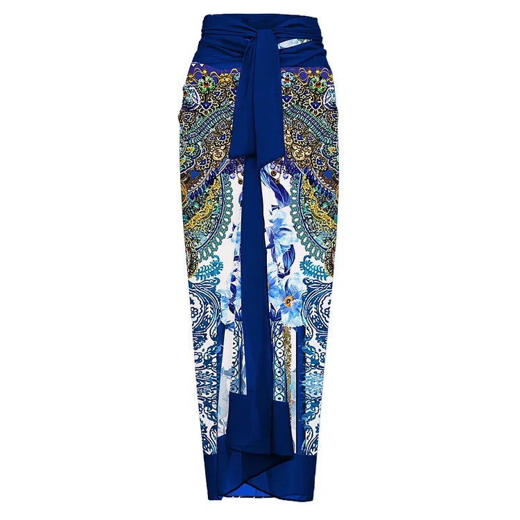 swimgirls Wendbarer Badeanzug mit Schleife und Schulterschnürung, einteilig, und Sarong 