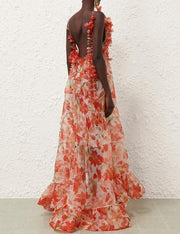 TRANQUILLITY FLORAL STRAP GOWN