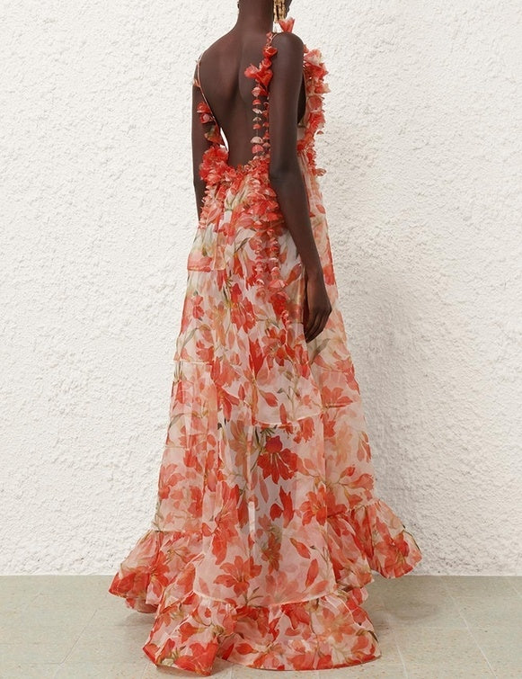 TRANQUILLITY FLORAL STRAP GOWN