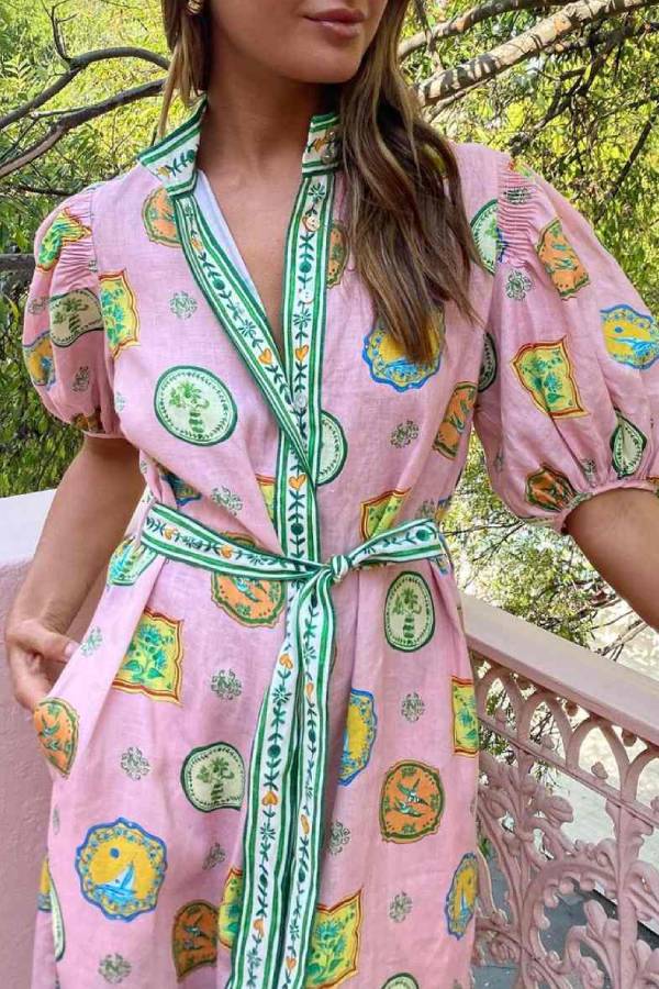 Maxikleid mit weihnachtlichem Robben-Print