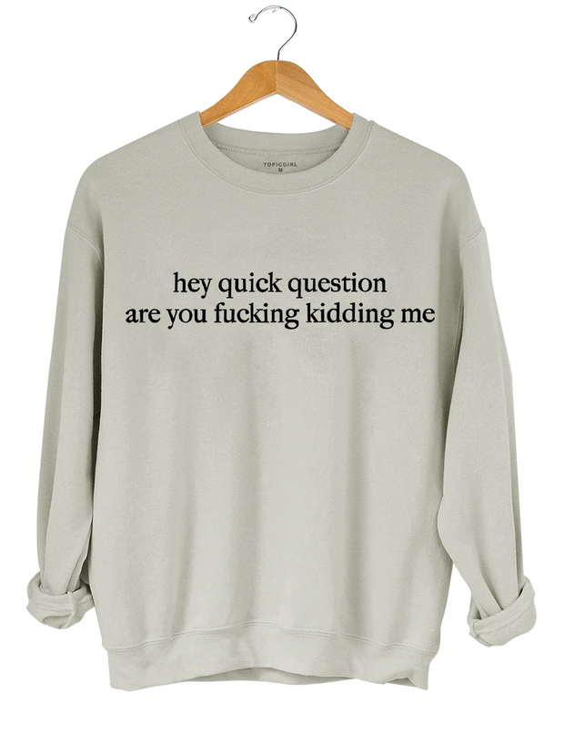 Hey Quick Question Are You Fucking Kidding Me Sweatshirt