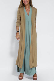 Shades of Happiness Knit Solid Color Slit Drape Cardigan