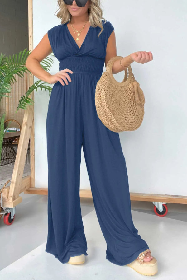 2024 V-NECK WIDE LEG JUMPSUIT (BUY 2 FREE SHIPPING)